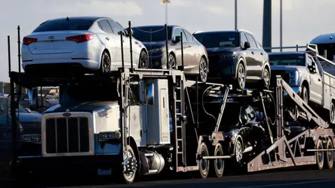 25222680-2799-11f0-a8fe-791177f62bc5 25222680-2799-11f0-a8fe-791177f62bc5 Getty Images Vehicles are parked on car carrier trailers ready for distribution at a vehicle processing lot at the National City Marine Terminal, a major port for vehicle imports and exports, particularly for new foreign cars entering the United States on April 26, 2025 in National City, California tariffs on car parts entering the us come into force Tariffs on car parts entering the US come into force 25222680 2799 11f0 a8fe 791177f62bc5