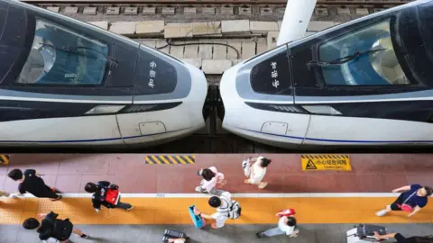 bedca8b0-2afd-11f0-bde2-fdaffe842291 bedca8b0-2afd-11f0-bde2-fdaffe842291 Getty Images A high-speed rail train at a platform in China, with two power cars joined together Is the US finally on track to build a high-speed rail network? bedca8b0 2afd 11f0 bde2 fdaffe842291