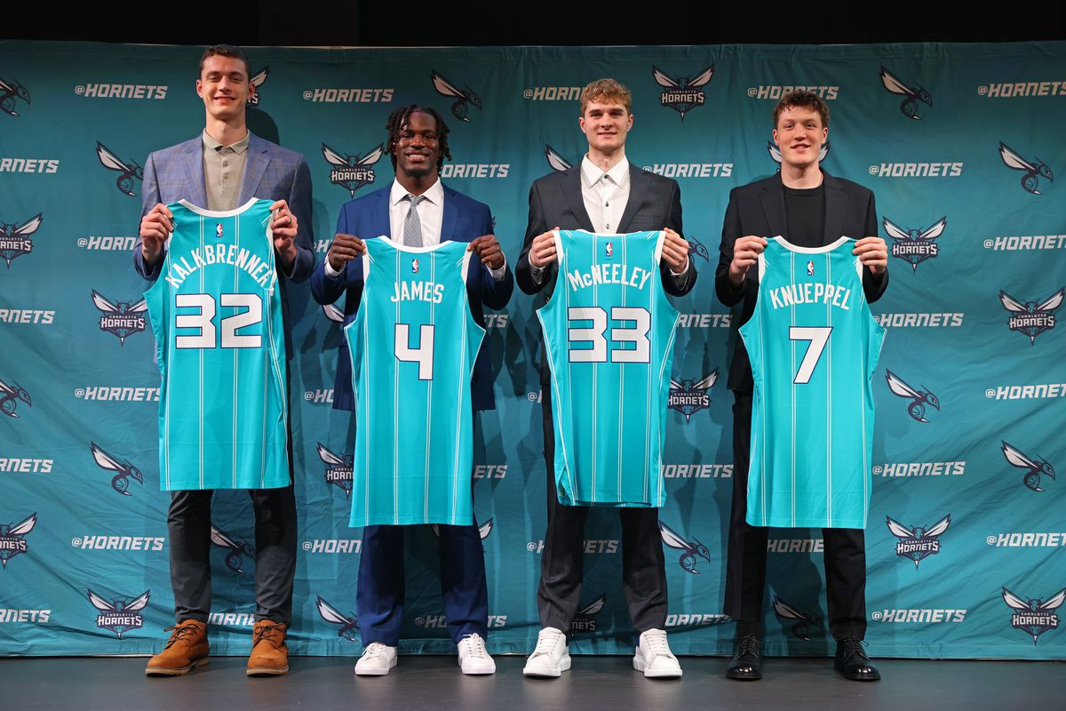 2221816344 2221816344 Charlotte Hornets Introduce Kon Knueppel, Sion James, Ryan Kalkbrenner, and Liam McNeeley - Press Conference 5 best NBA Draft team hauls and 2 teams who didn’t do enough 2221816344