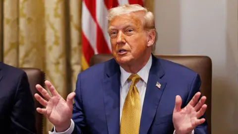 7b3d1400-5d07-11f0-a844-279cd2217db0 7b3d1400-5d07-11f0-a844-279cd2217db0 Bloomberg/Getty US President Donald Trump during a cabinet meeting at the White House in Washington, DC, US, on Tuesday, July 8, 2025 Trump threatens Brazil with 50% tariff and demands Bolsonaro's trial end 7b3d1400 5d07 11f0 a844 279cd2217db0
