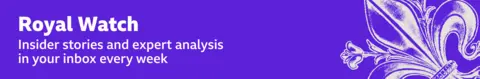 Thin, purple banner promoting the Royal Watch newsletter with text saying, “Insider stories and expert analysis in your inbox every week”. There is also a graphic of a fleur-de-lis in white.   Royal train to be cut in Palace cost-saving measure a99f61b0 109d 11f0 b234 07dc7691c360