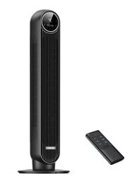 Dreo Silent Tower Fan, 7.3m/s Velocity Electric Cooling Fan with Remote Control 90° Oscillating 4 Speeds 4 Modes 8H Timer LED Display, Quiet Standing Bladeless Floor Fans for Bedroom, Nomad One, Black  Beat the heat with early Prime Day deals on bladeless fans hero image